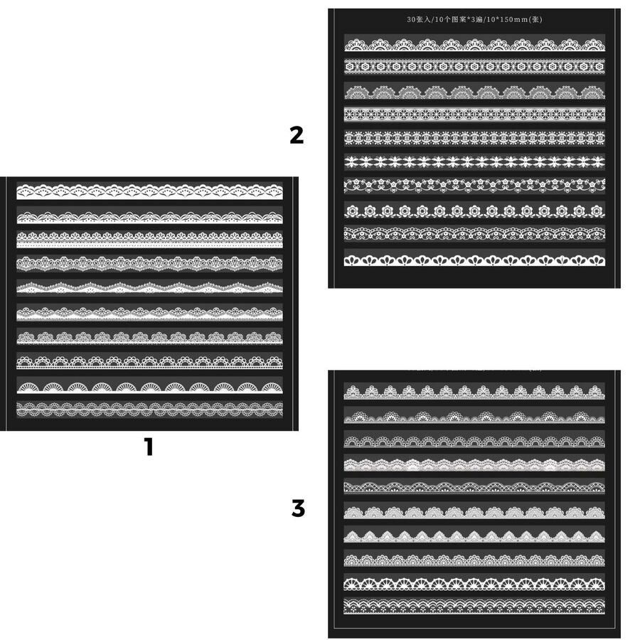 STICKER ENCAJE PUNTILLA BLANCO