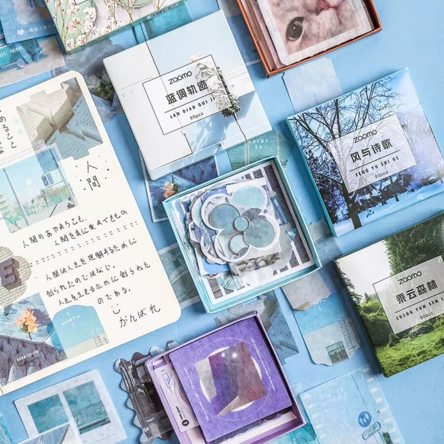 Caja stickers colección moderna