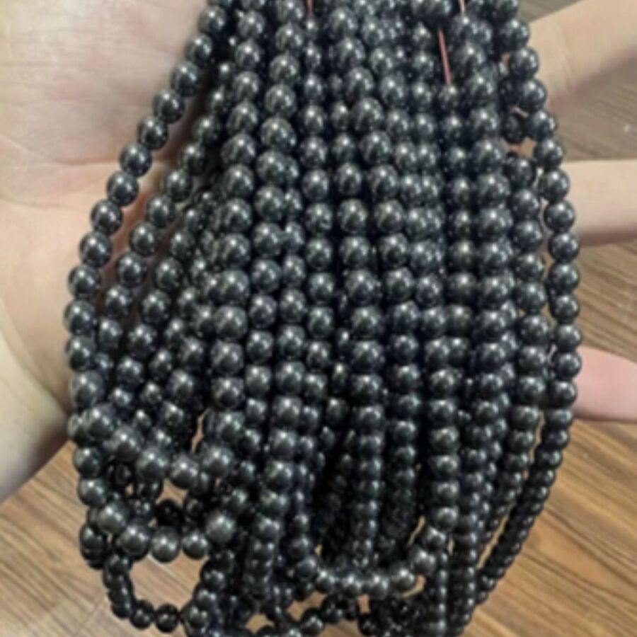Tira Piedra Bolita 4mm - Hematite