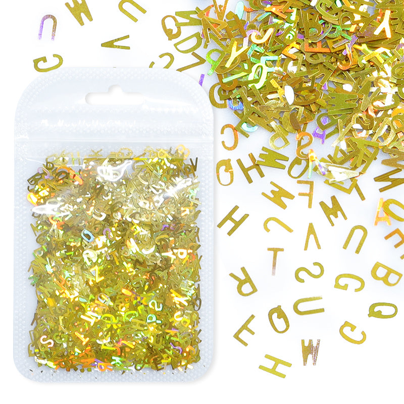 Lentejuelas letras x 25g 4700 unidades