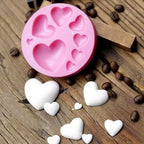 MOLDE DE SILICONA CORAZONES PARA PORCELANA, FONDANT, VELAS