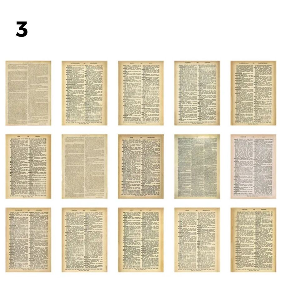 Set papeles vintage grandes