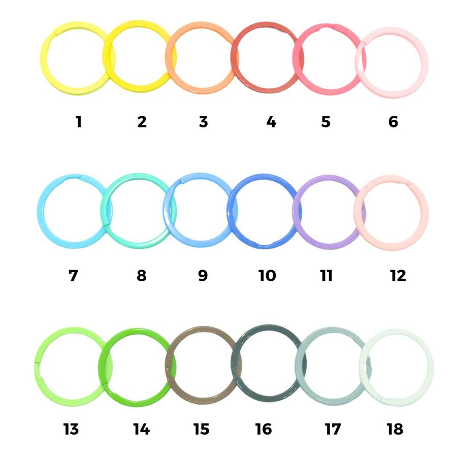 50 Aros llaveros Colores