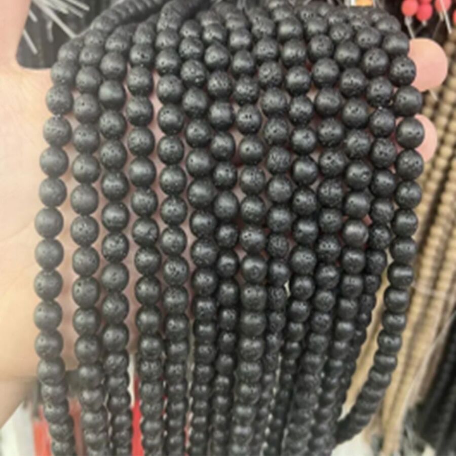 Tira Piedra Bolita 4mm - Lava