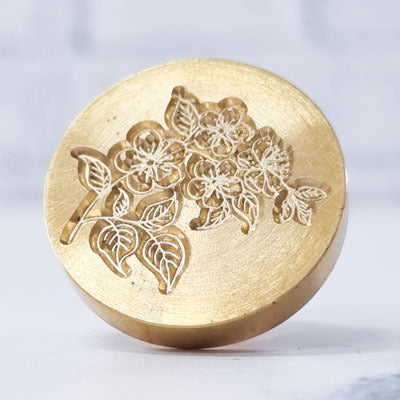 Sello Para Lacre Sin Mango Flor Hoja 02