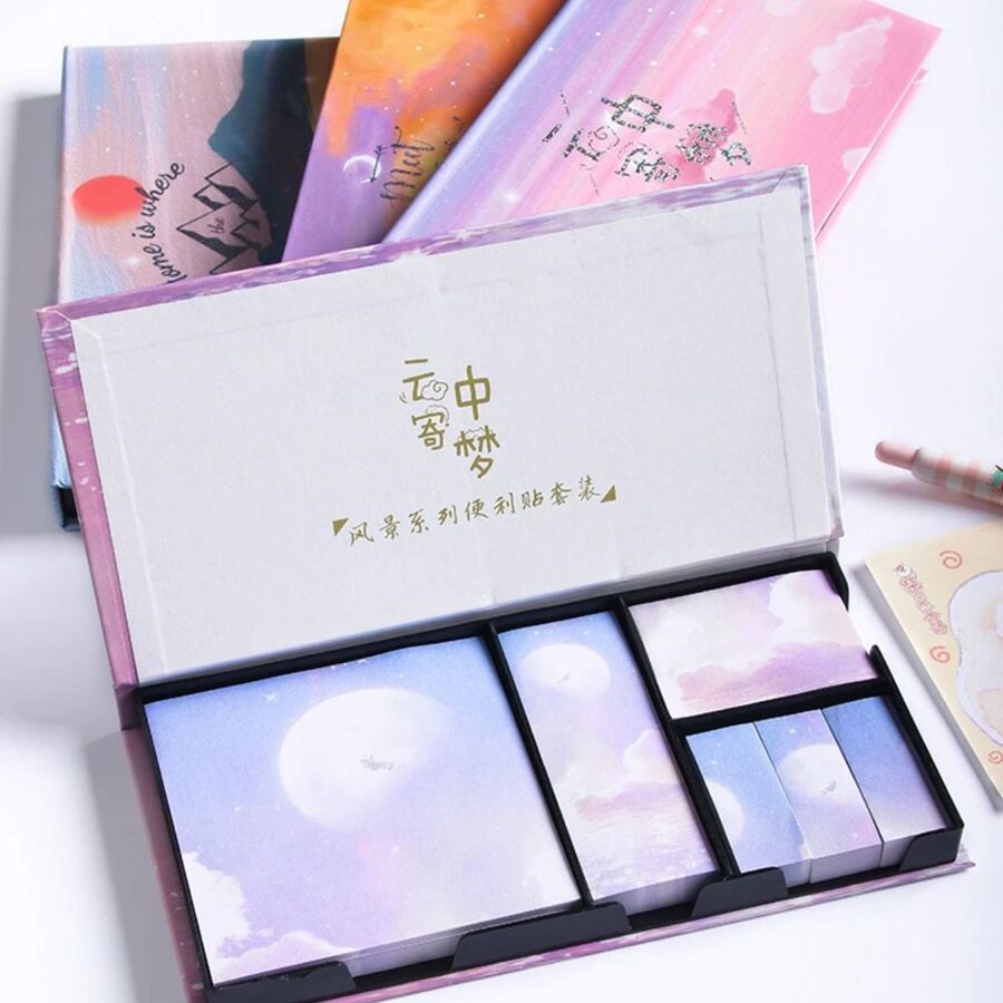 Caja notas adhesivas diseños