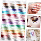 900 Uds. Joyas de maquillaje coloridas gemas faciales mixtas