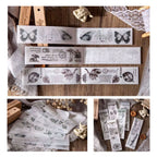Block hojas decoradas papel vegetal