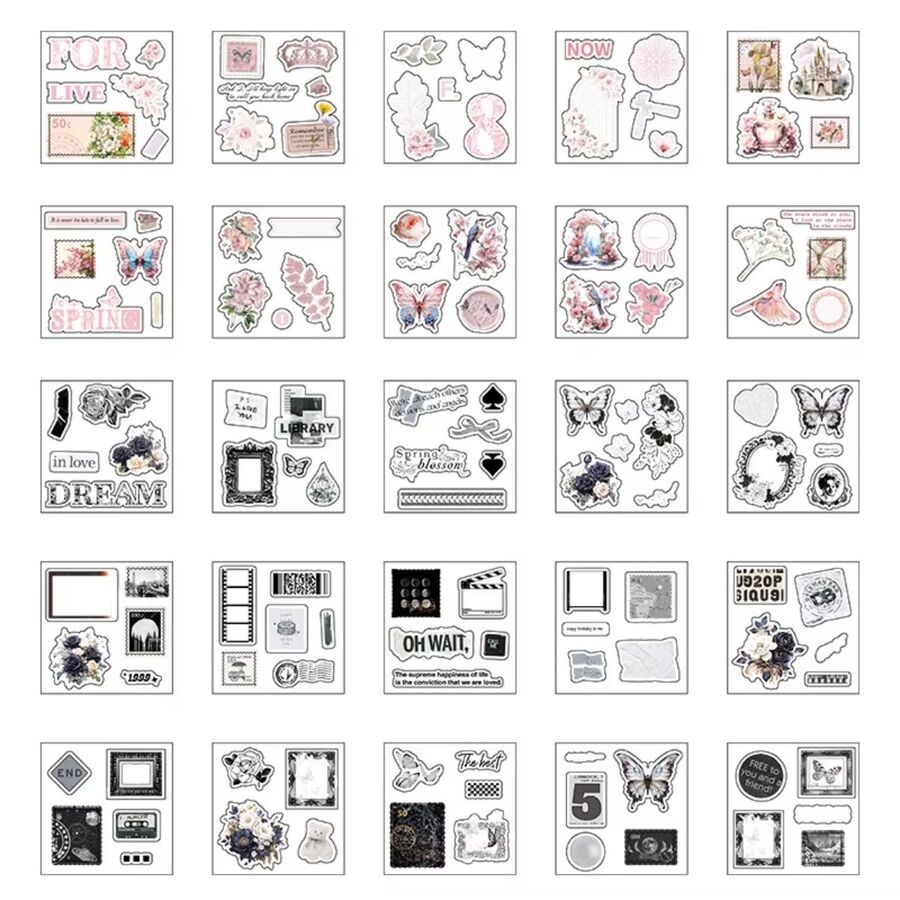 Caja stickers pet 100 hojas Romantic