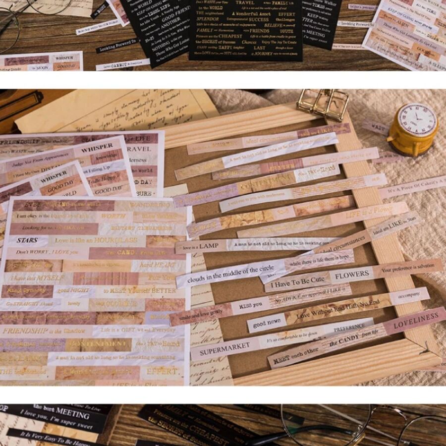 Set 4 Planchas pegatinas frases