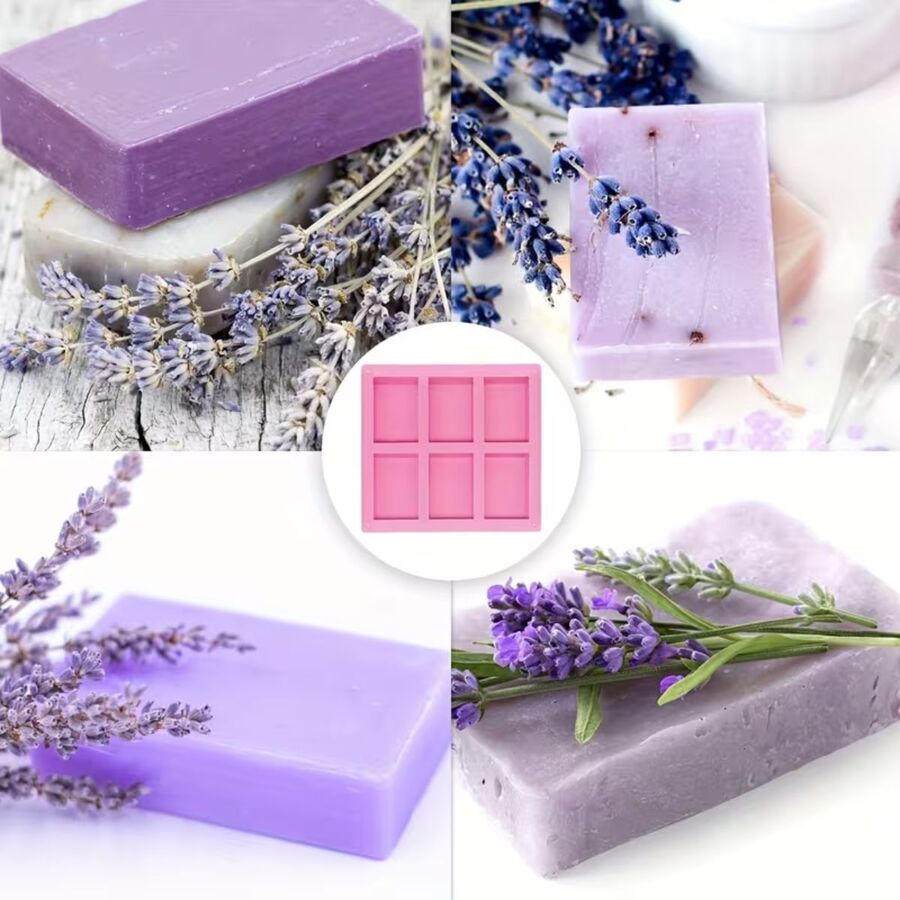 Molde de silicona para 6 Jabones Rectangulos C1