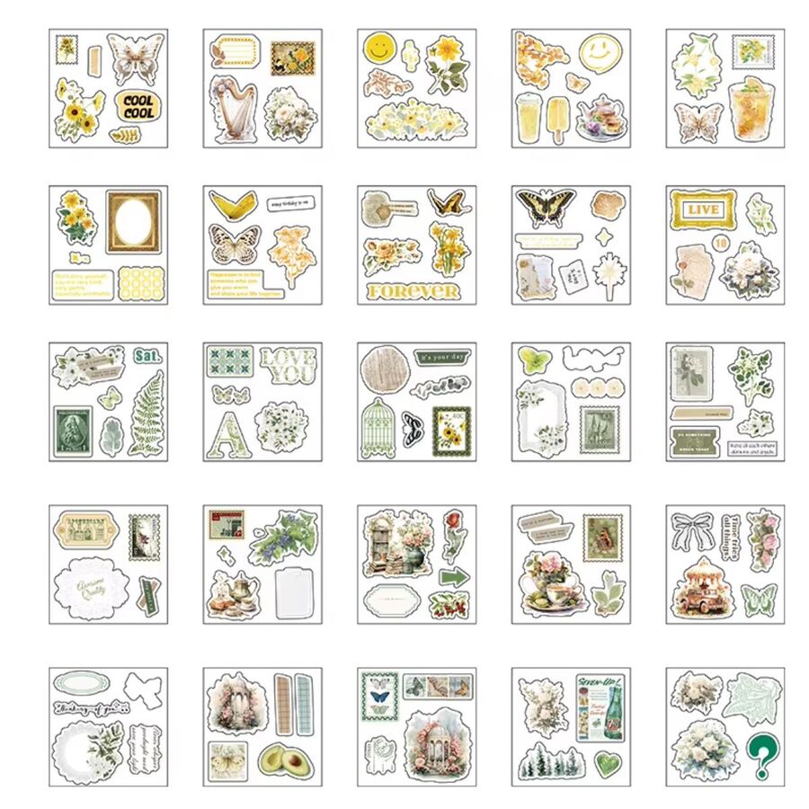 Caja stickers pet 100 hojas Romantic