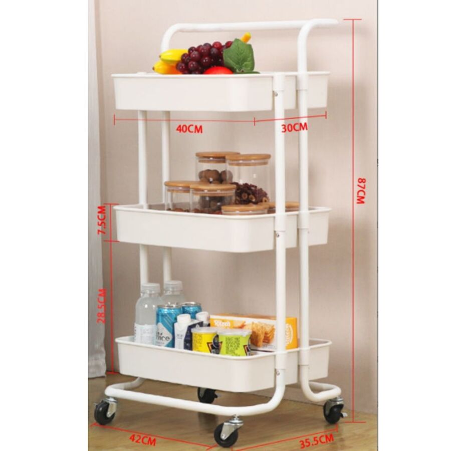 Carrito 3 niveles BLANCO
