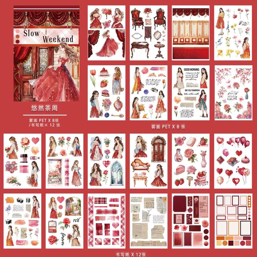 LIBRO STICKERS VARIOS MATERIALES SLOW WEEKEND