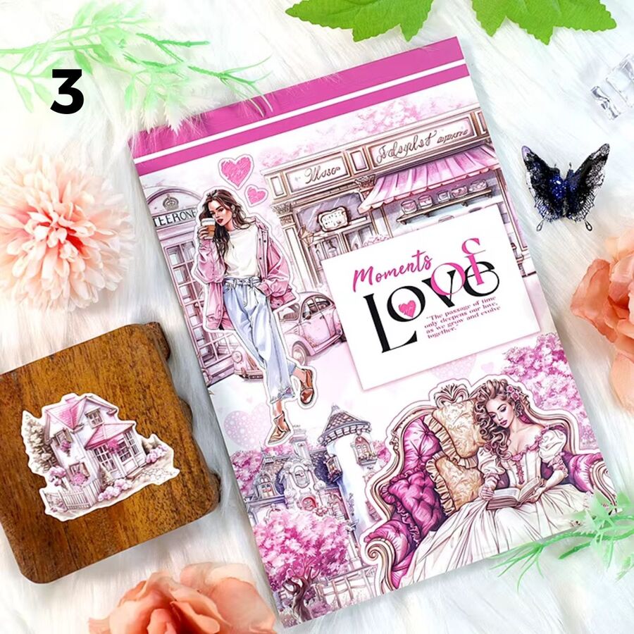 Libro stickers varios materiales colección Moments