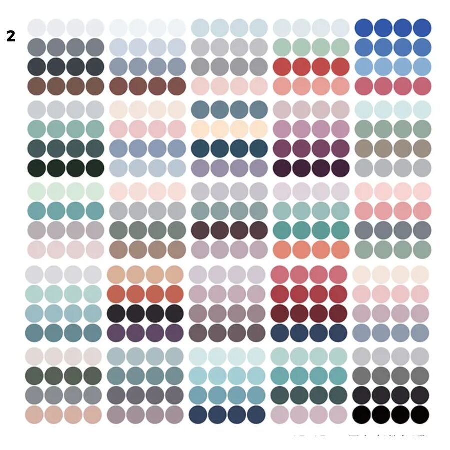 Caja de pegatinas de puntitos de acuarela