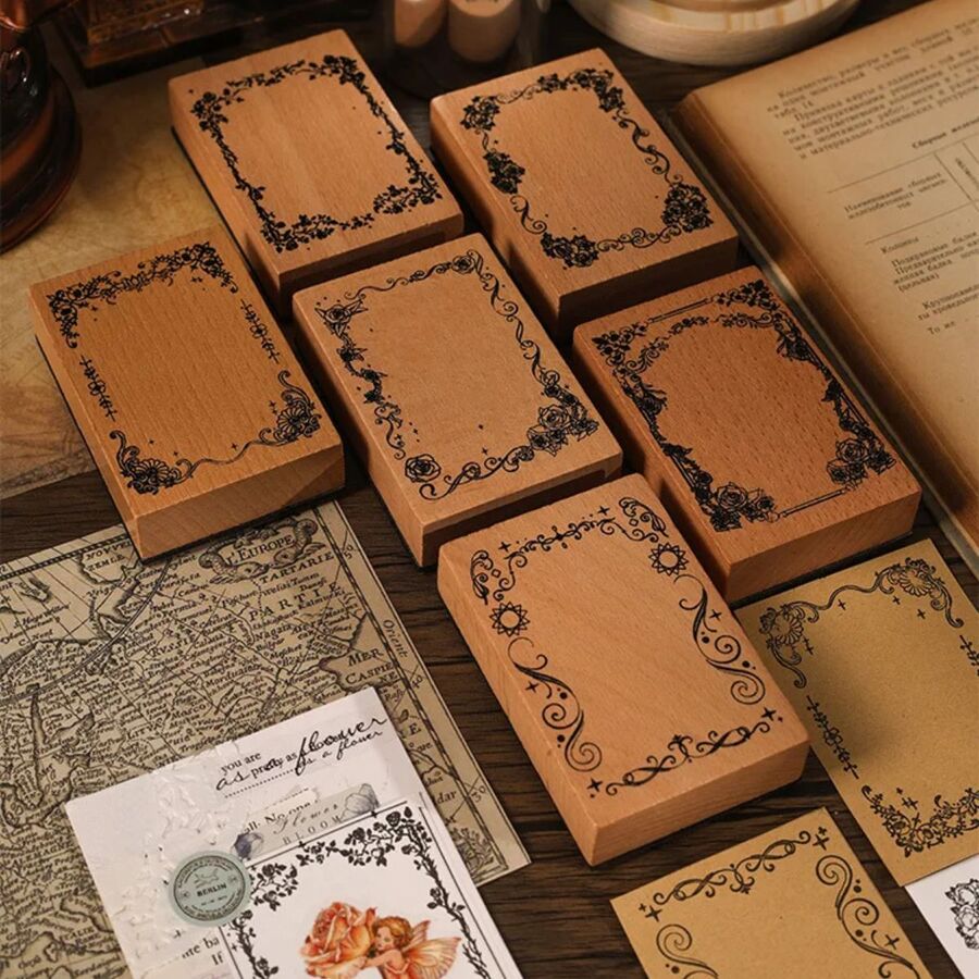 Sello marco en base de madera