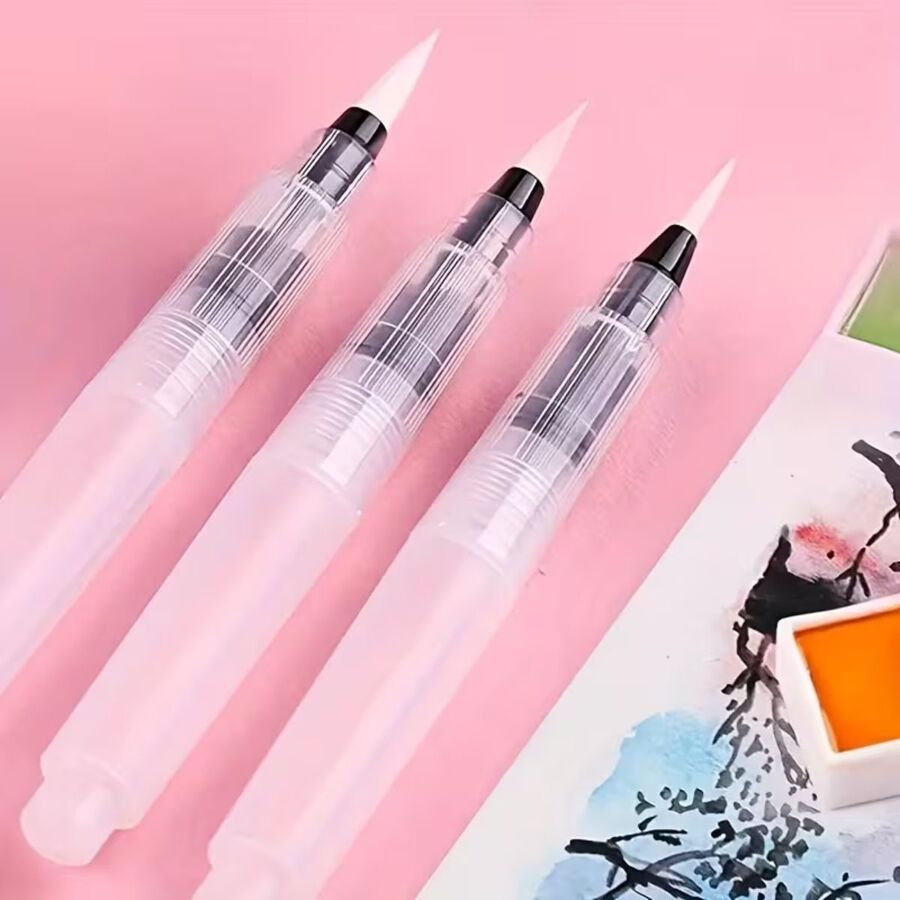 Set De 3 Pinceles Con Depósito Agua