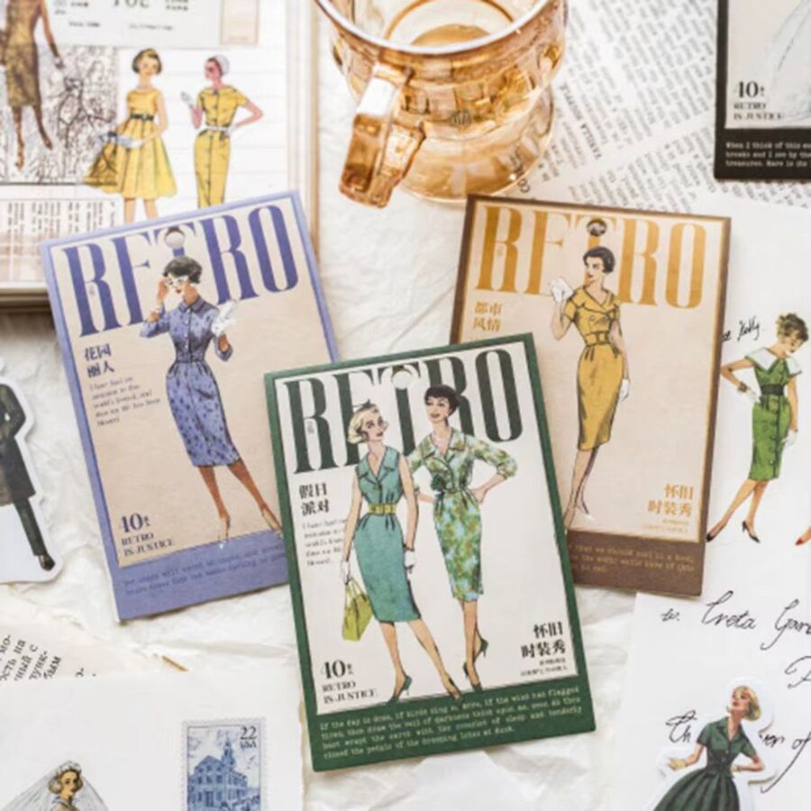 Pack pegatinas chicas retro