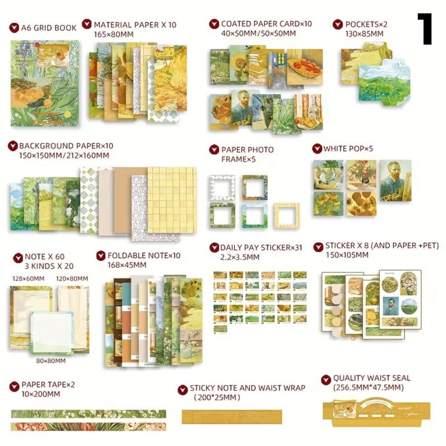 Set papeleria Van Gogh Monet