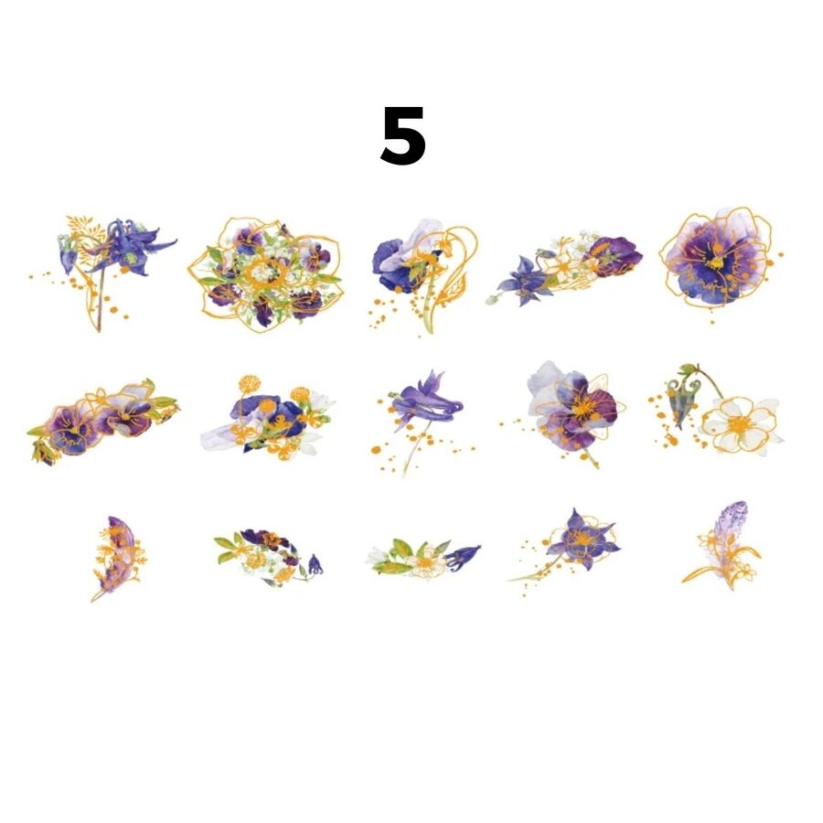 Pegatinas florales en pet 30606