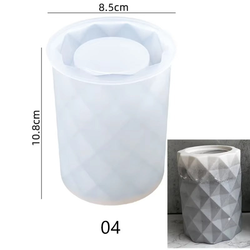 Molde silicona contenedor, maceta, porta lapiz