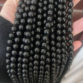 Tira Piedra Bolita 6mm - Obsidian Glass (Synthesis)
