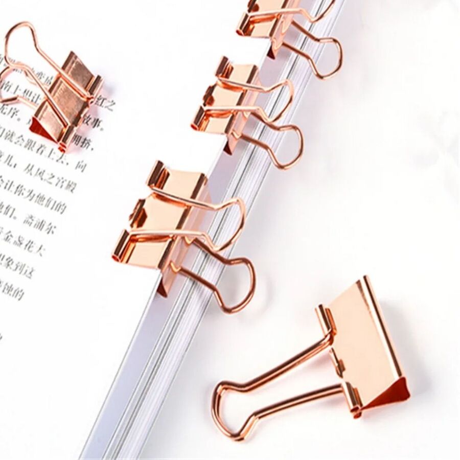 Caja pinzas color oro rosa 12 unidades