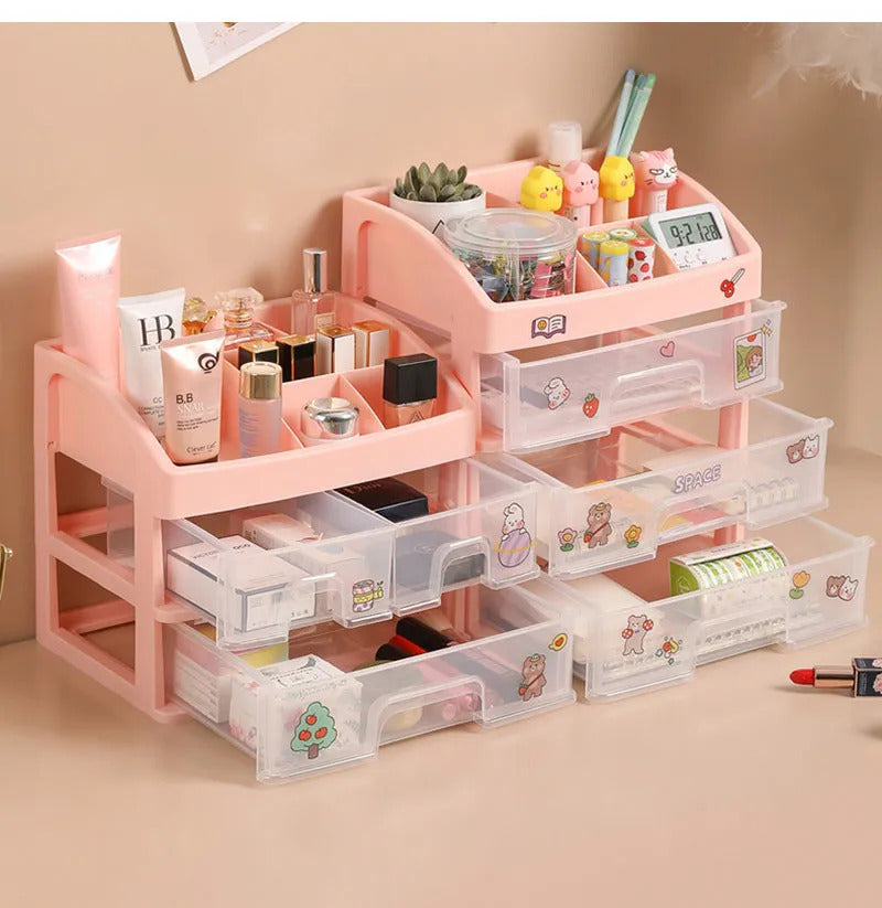 Organizador escritorio cosmeticos 2 cajones