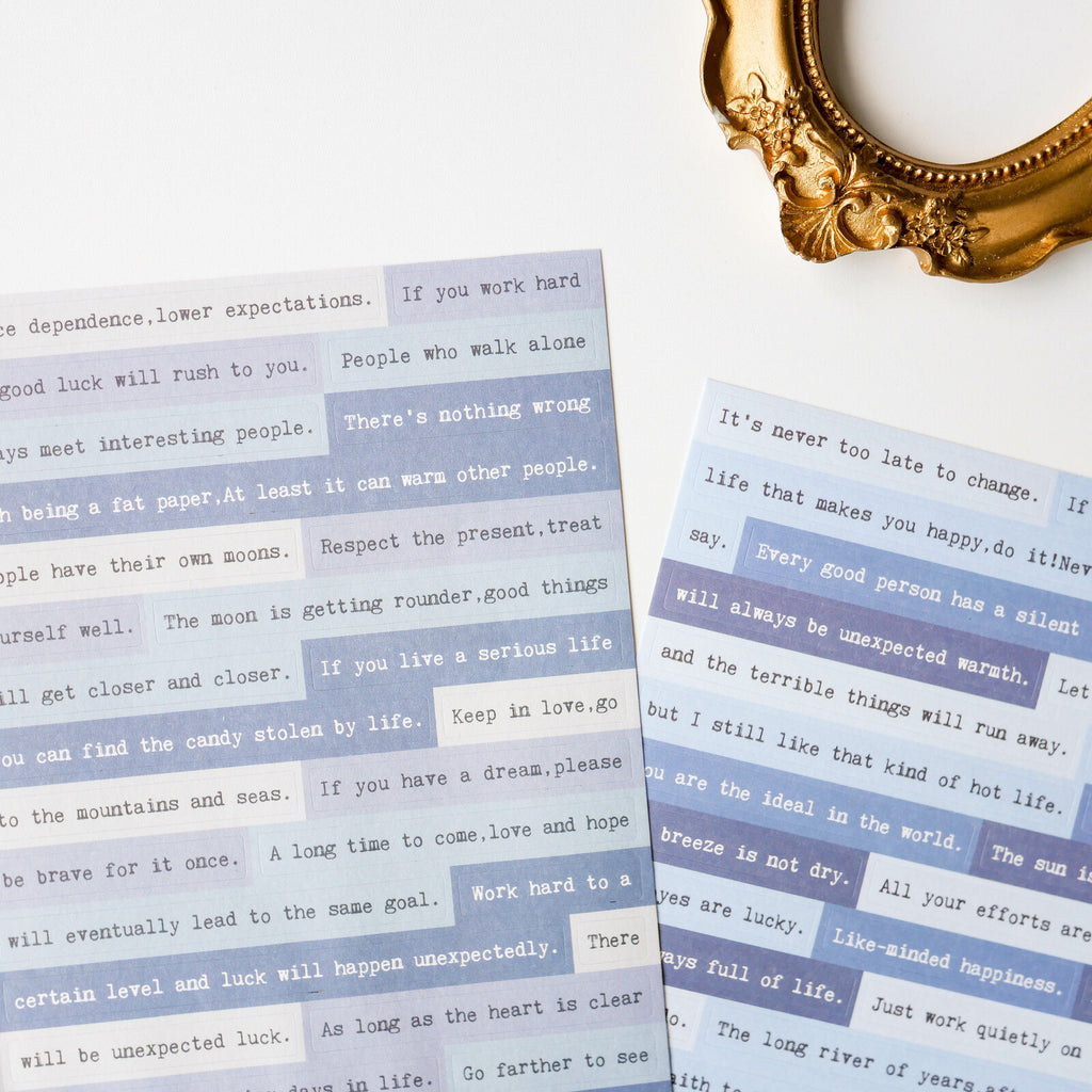 Set de stickers de frases Indifference (6 planchas)