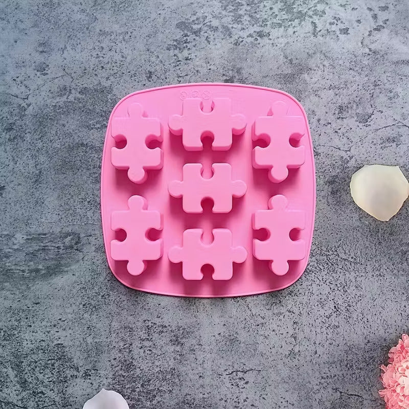 Molde de silicona puzzle yeso cemento jabones - 29701