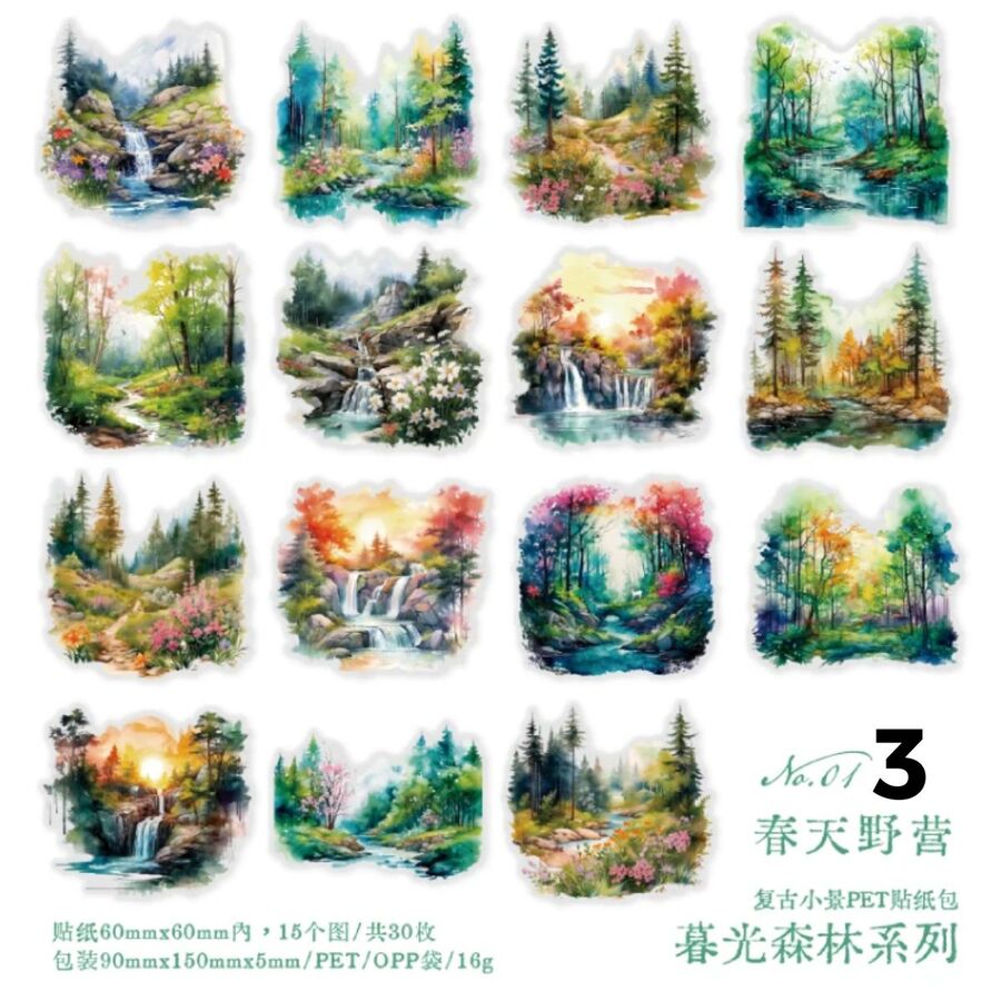 STICKERS BOSQUES PET