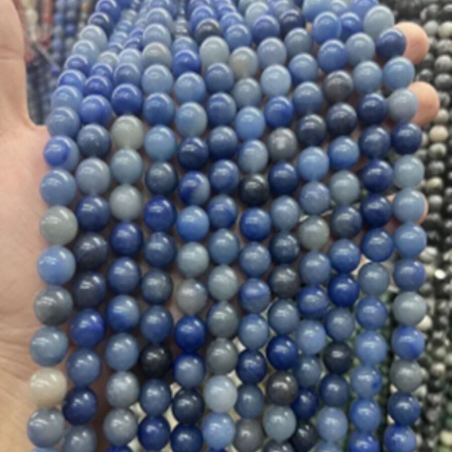Tira Piedra Bolita 6mm - Blue Aventurine