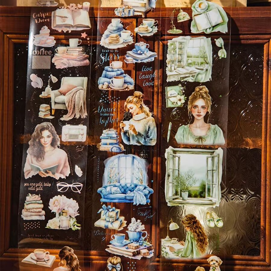 Washi tape pet chicas lectura