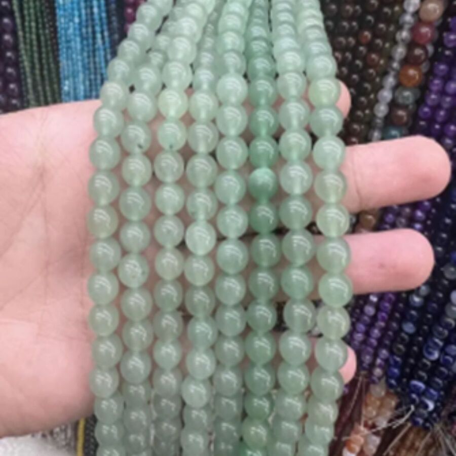 Tira Piedra Bolita 4mm - Aventurina Verde