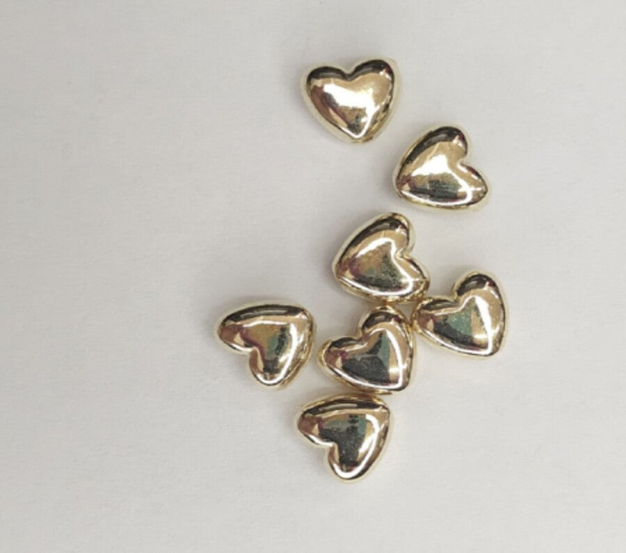 100 Corazon dorado acrilico 9*8mm