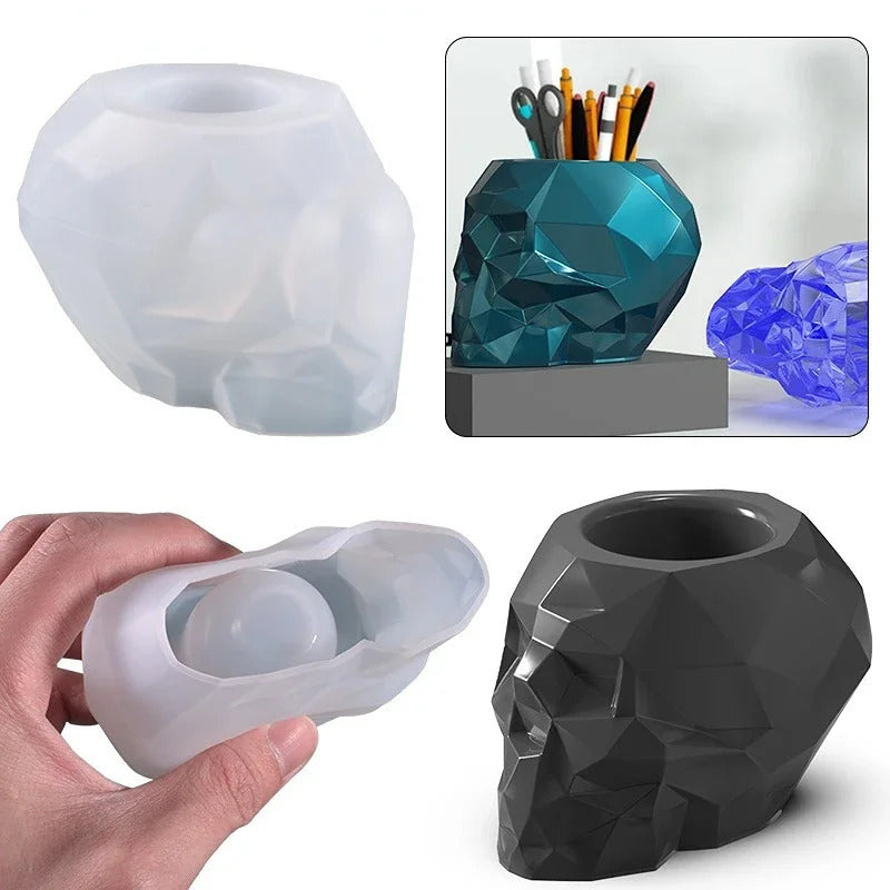 Molde silicona porta lapiz, calavera - 30063