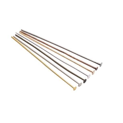 100 Alfiler Plateada Plana 20mm