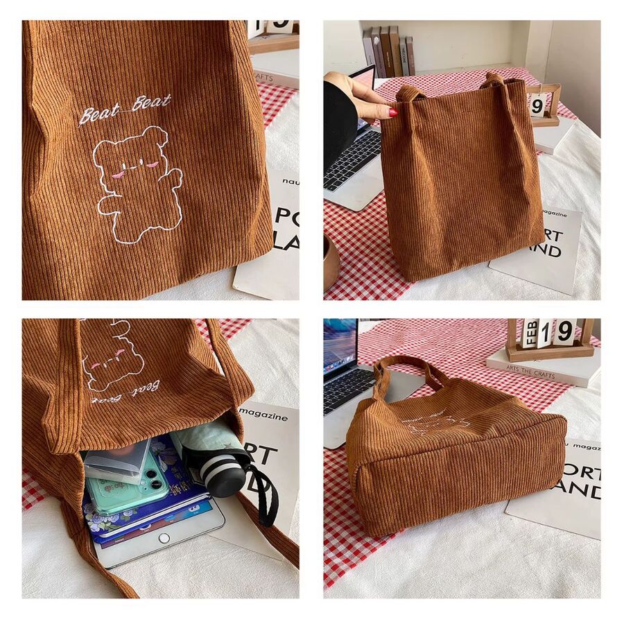 Bolso de mano de pana de moda EXCLUSIVO WEB