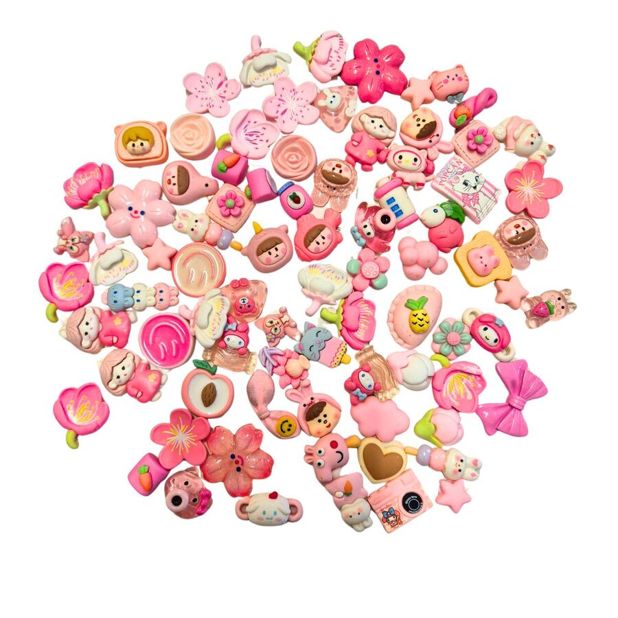 CHARMS PACKS ROSADOS 80 UNIDADES