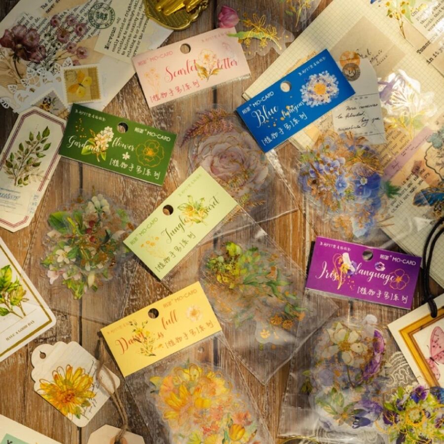 Pegatinas florales en pet 30606