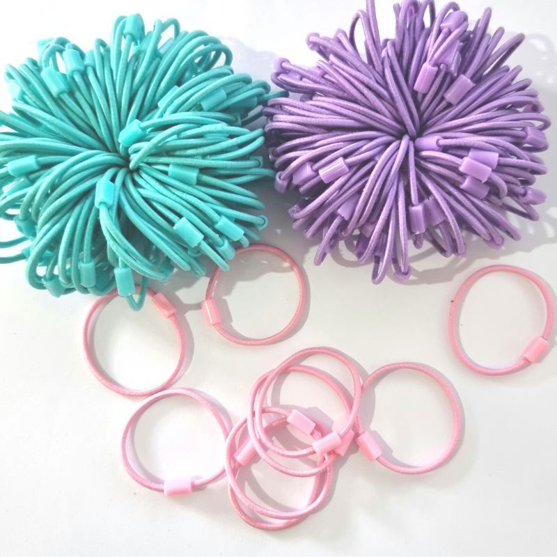 100 Goma Colita Elastica Lila