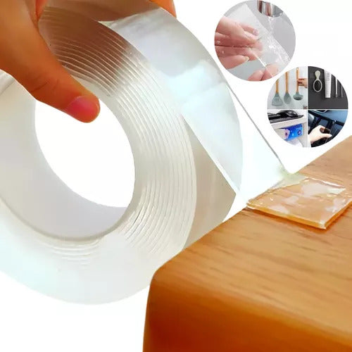 Cinta doble cara transparente pega todo multiuso magica