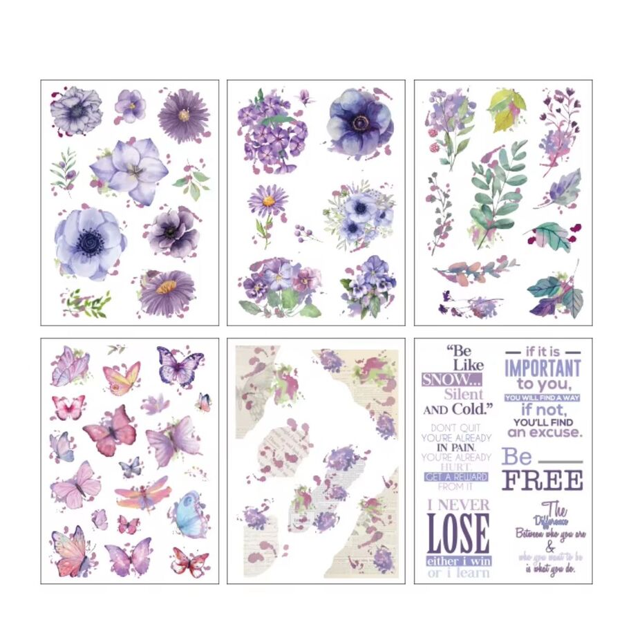 PACK PLANCHAS STICKERS PEGATINAS PET FLORALES