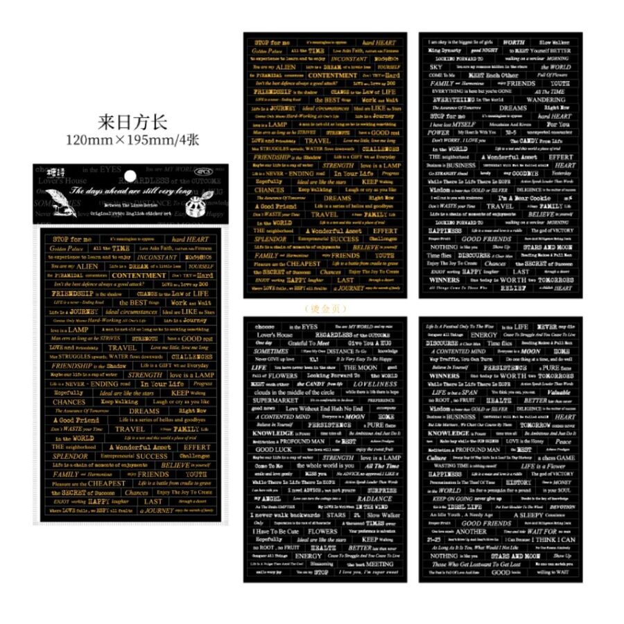 Set 4 Planchas pegatinas frases