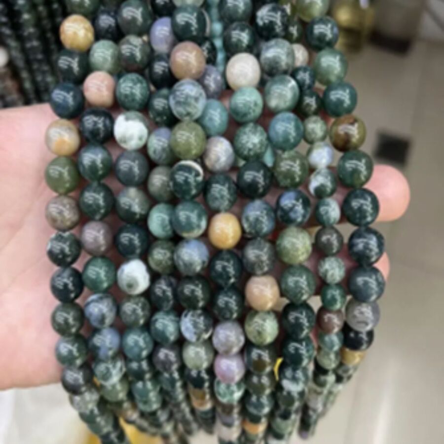 Tira Piedra Bolita 6mm - Indian Agate