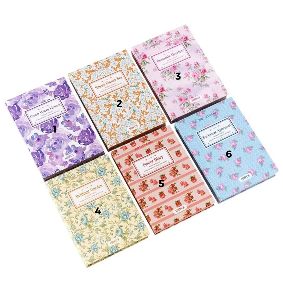 Libro 100 papeles florales