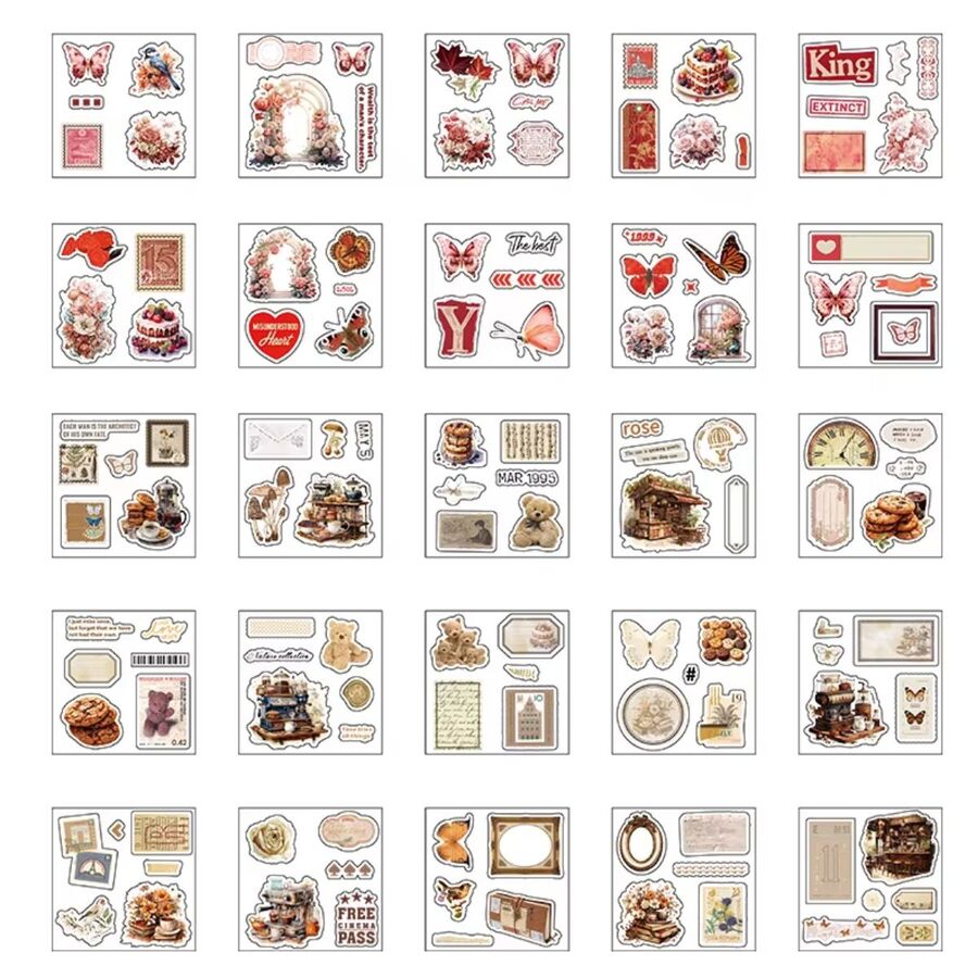 Caja stickers pet 100 hojas Romantic