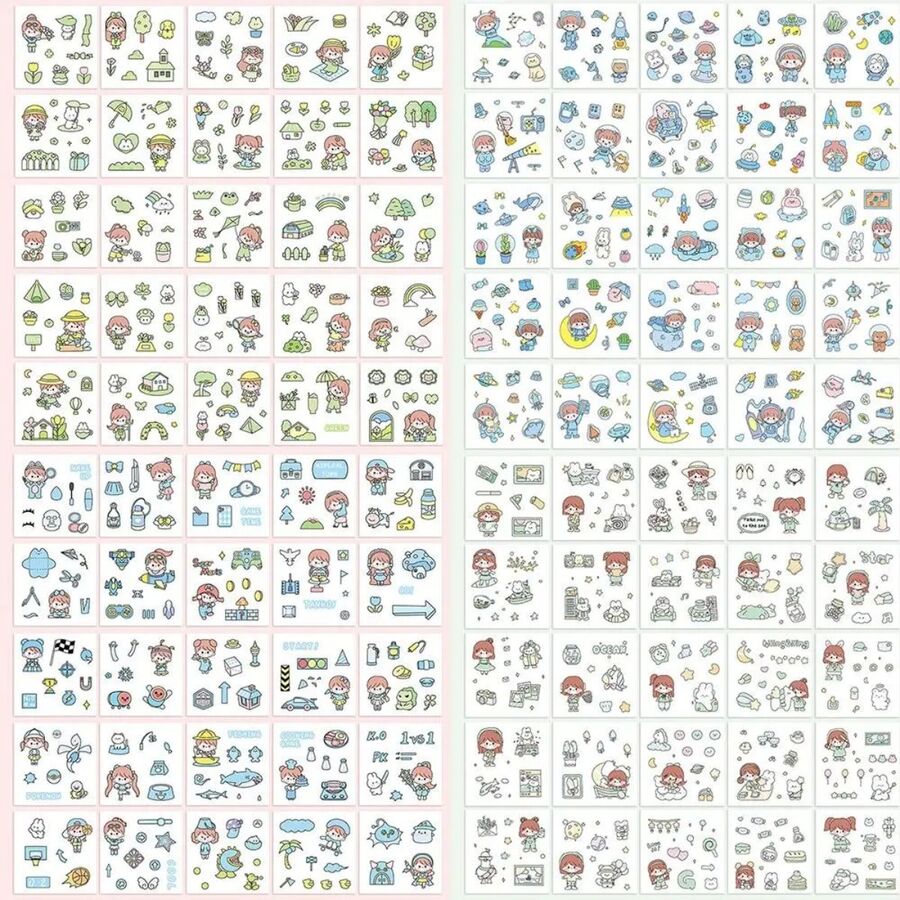 Caja 100 planchas stickers pet
