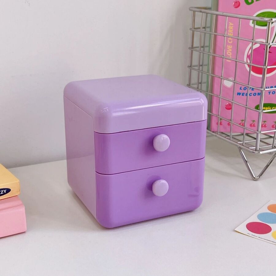 Organizador almacenamiento con tapa cajones para escritorio